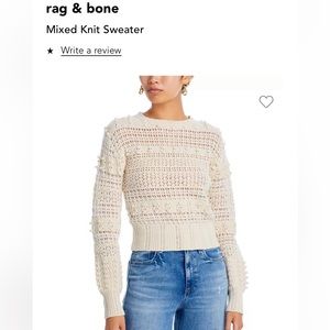 Rag & Bone Mixed Knit Sweater - Worn once. Great condition.